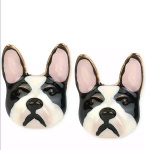 Betsey Johnson Gold-Tone Bulldog Earrings NWT